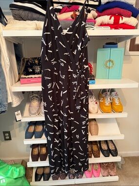 Kaileigh Black Wrap-Front Printed Jumpsuit with Tie Waist